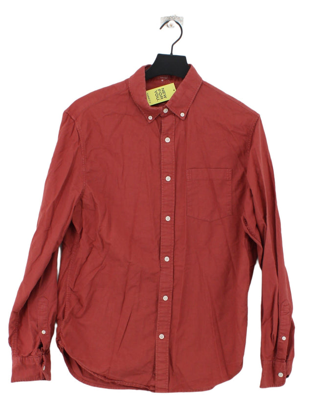 John Lewis Men's Shirt M Red 100% Cotton