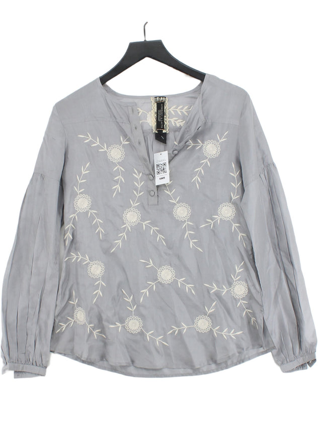 Andersen & Lauth Women's Blouse UK 8 Grey 100% Silk