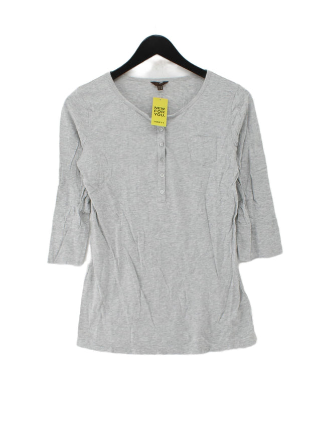 Pure Women's Top UK 12 Grey 100% Cotton