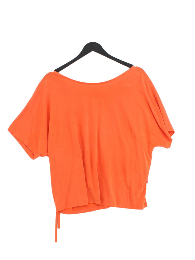 Oliver Bonas Women's Blouse UK 14 Orange Polyester with Other