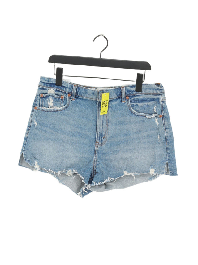 Abercrombie & Fitch Women's Shorts W 32 in Blue Cotton with Elastane