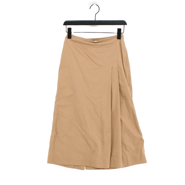 COS Women's Midi Skirt UK 6 Tan Cotton with Elastane