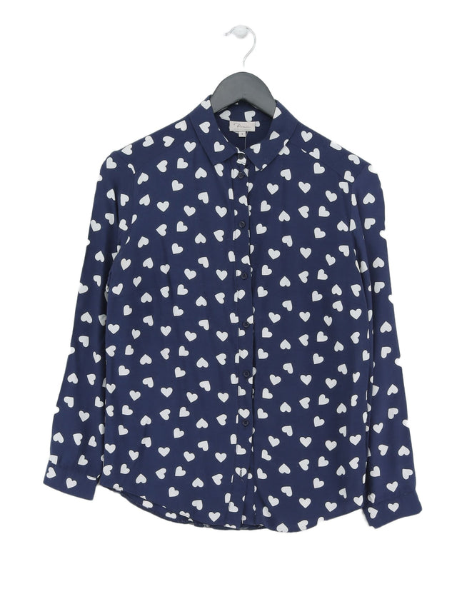 Oliver Bonas Women's Shirt UK 8 Blue 100% Viscose