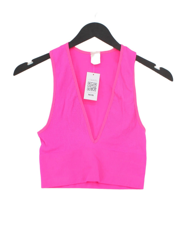 Urban Outfitters Women's Top S Pink Polyamide with Elastane