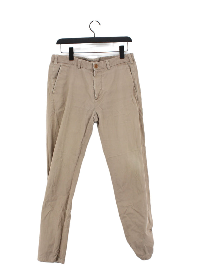 Arket Men's Suit Trousers W 48 in Tan 100% Cotton