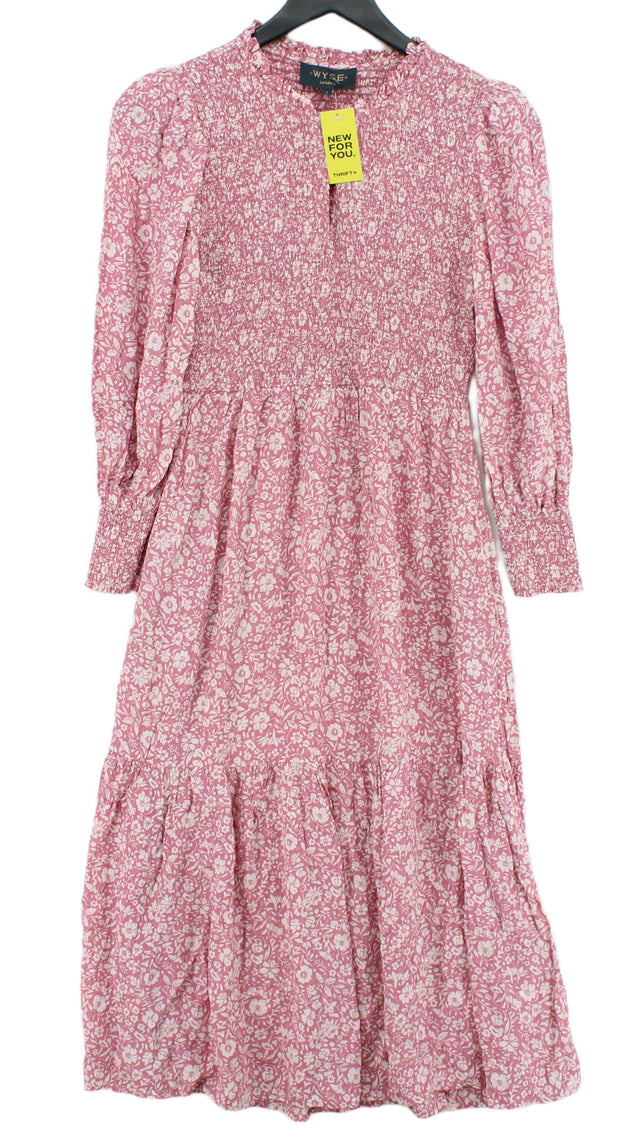 Wyse Women's Midi Dress UK 8 Pink 100% Viscose