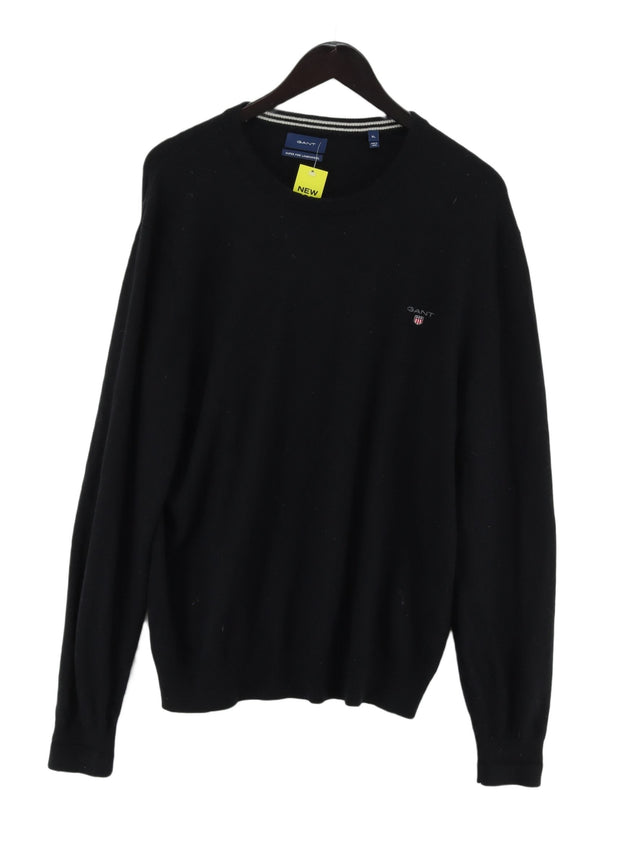 Gant Men's Jumper XL Black 100% Wool