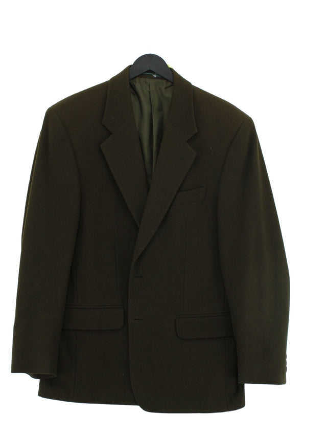 Burton Men's Blazer Chest: 40 in Green Wool with Cashmere, Polyamide, Polyester
