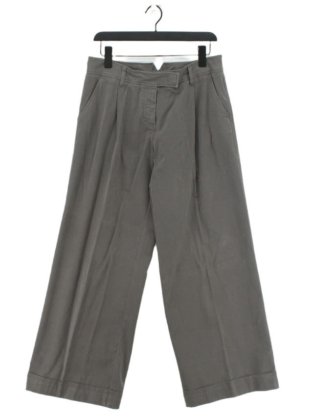 Jigsaw Women's Trousers UK 14 Grey 100% Cotton