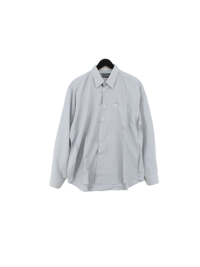 Givenchy Men's Shirt Chest: 43 in Grey Cotton with Polyester