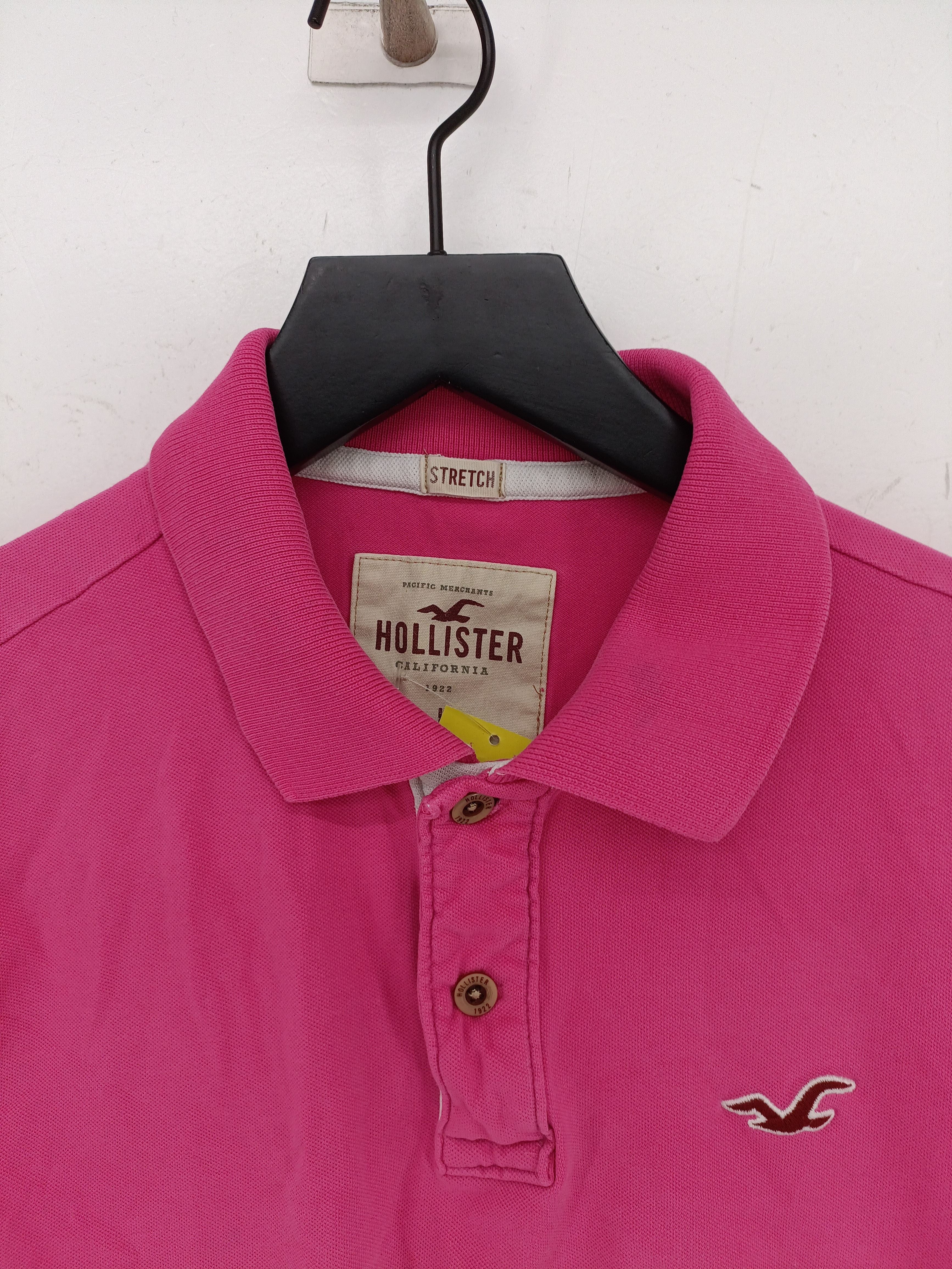 Hollister Women's Polo L Pink Cotton with Elastane