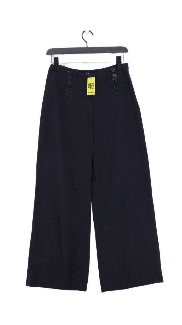 Hobbs Women's Trousers UK 8 Blue Wool with Elastane