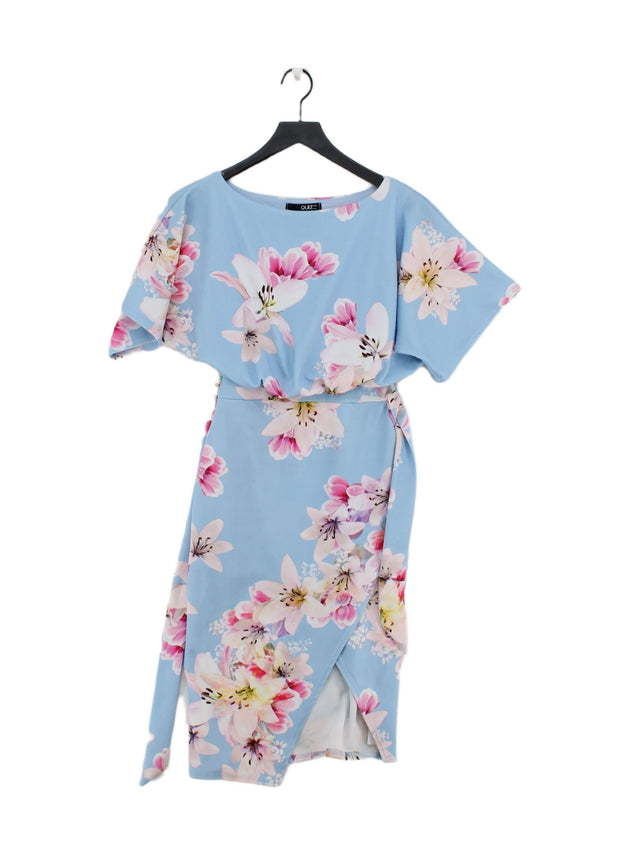 Quiz Women's Midi Dress UK 8 Blue 100% Polyester