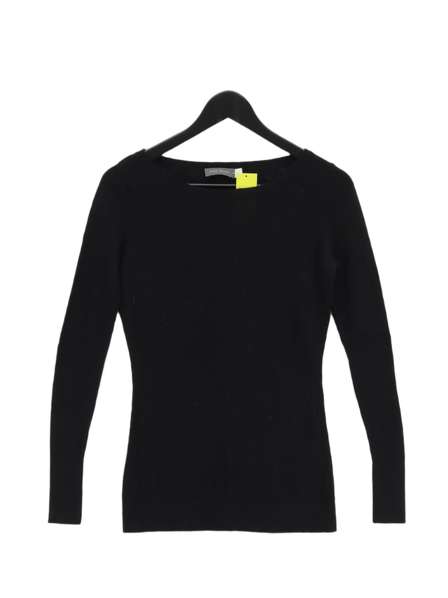 Mint Velvet Women's Top UK 8 Black Wool with Cashmere