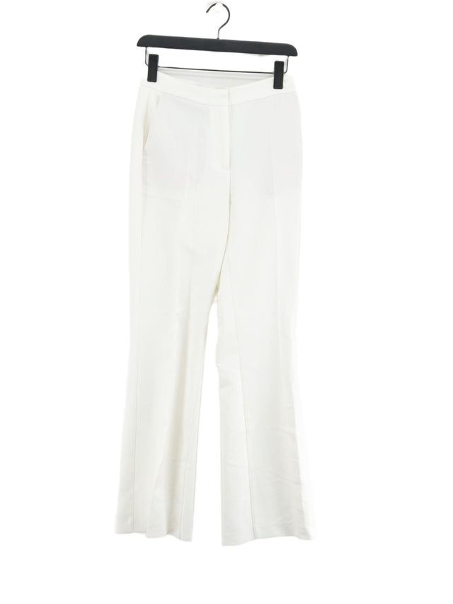 Zara Women's Suit Trousers S White Polyester with Elastane, Viscose
