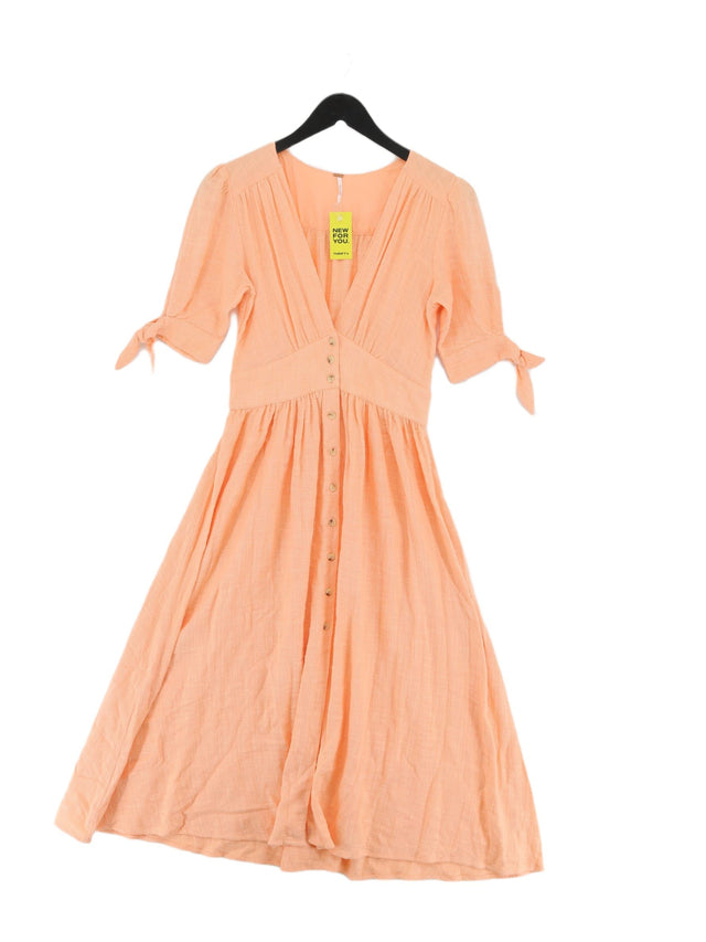 Free People Women's Maxi Dress S Orange 100% Cotton