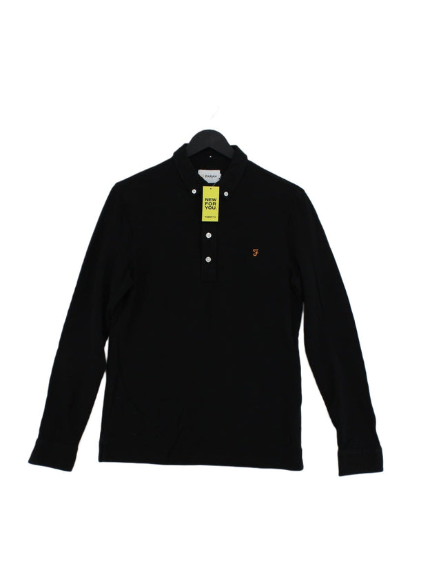 Farah Men's Polo S Black 100% Cotton