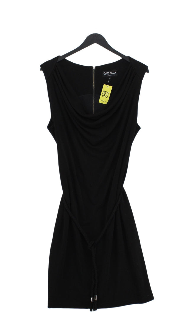 Ossie Clark Women's Midi Dress UK 16 Black Polyester with Elastane