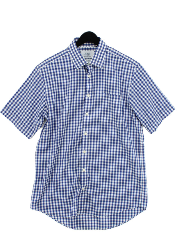 Charles Tyrwhitt Men's Shirt Collar: 16 in Blue 100% Cotton