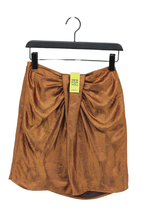 & Other Stories Women's Midi Skirt UK 8 Brown 100% Polyester