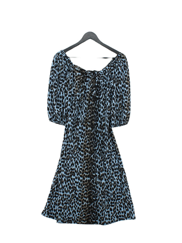 Next Women's Midi Dress UK 8 Blue Polyester with Elastane