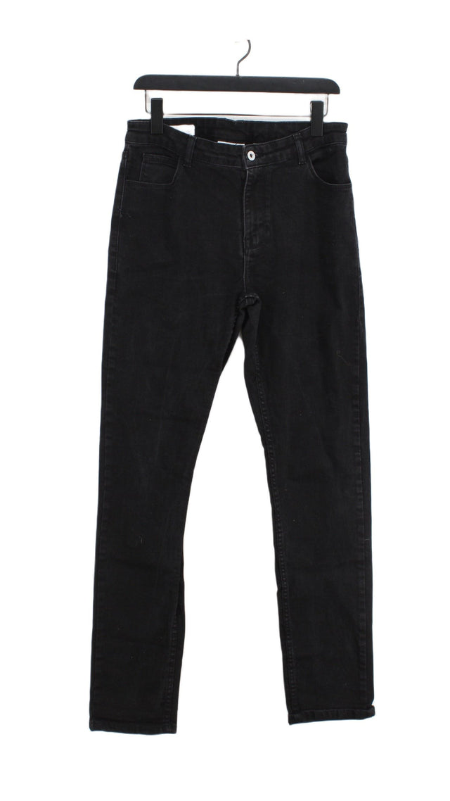 Collusion Men's Jeans W 32 in Black Cotton with Elastane
