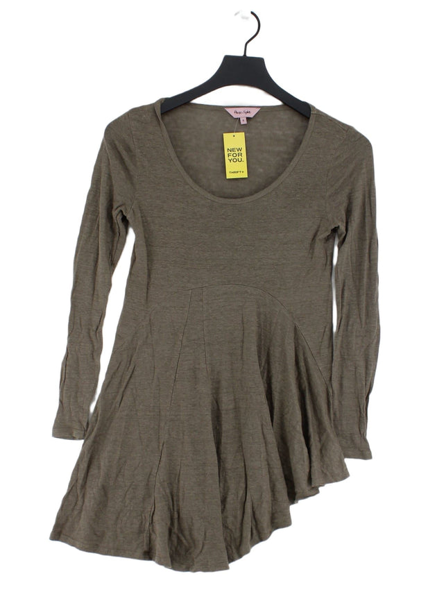 Phase Eight Women's Top UK 8 Brown Linen with Elastane, Viscose