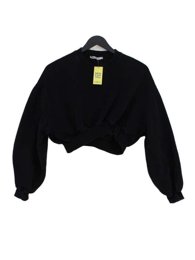 Zara Women's Jumper S Black Cotton with Polyester