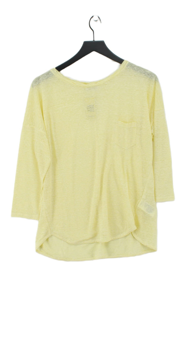 Whistles Women's Top M Yellow Linen with Polyester