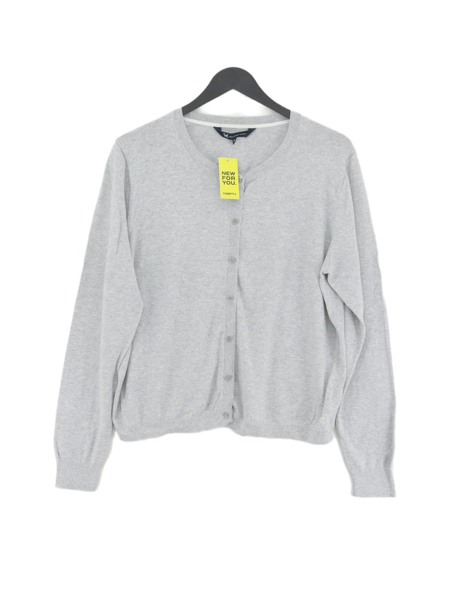 Crew Clothing Women's Cardigan UK 16 Grey Cotton with Cashmere