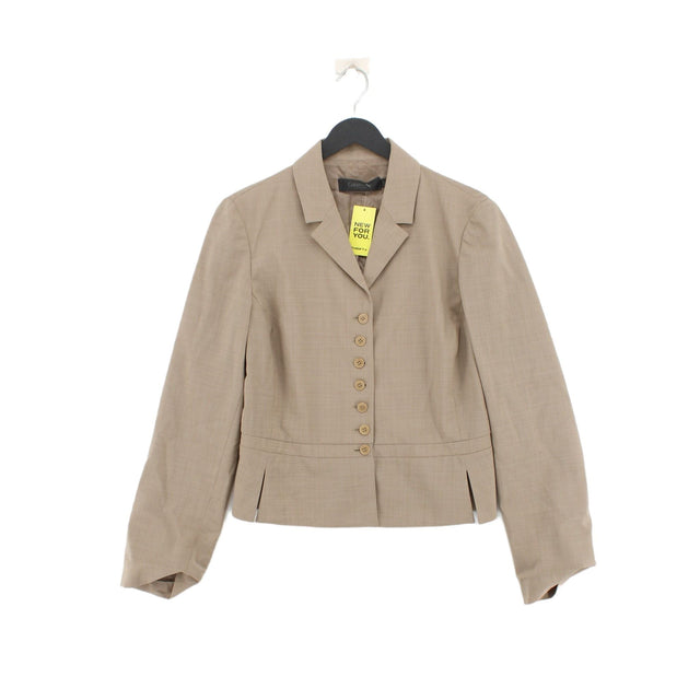 Calvin Klein Women's Blazer UK 14 Cream Linen with Elastane, Polyester