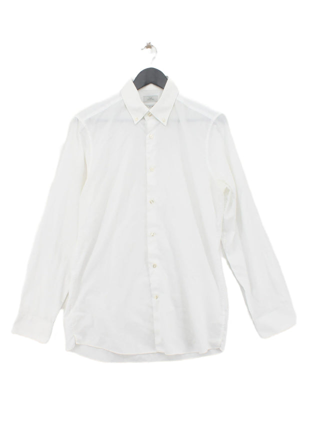 Next Men's Shirt Collar: 16 in White Polyester with Cotton