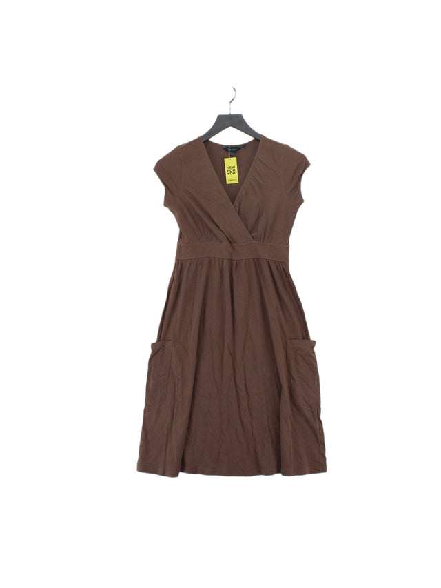 Boden Women's Midi Dress UK 8 Brown 100% Cotton