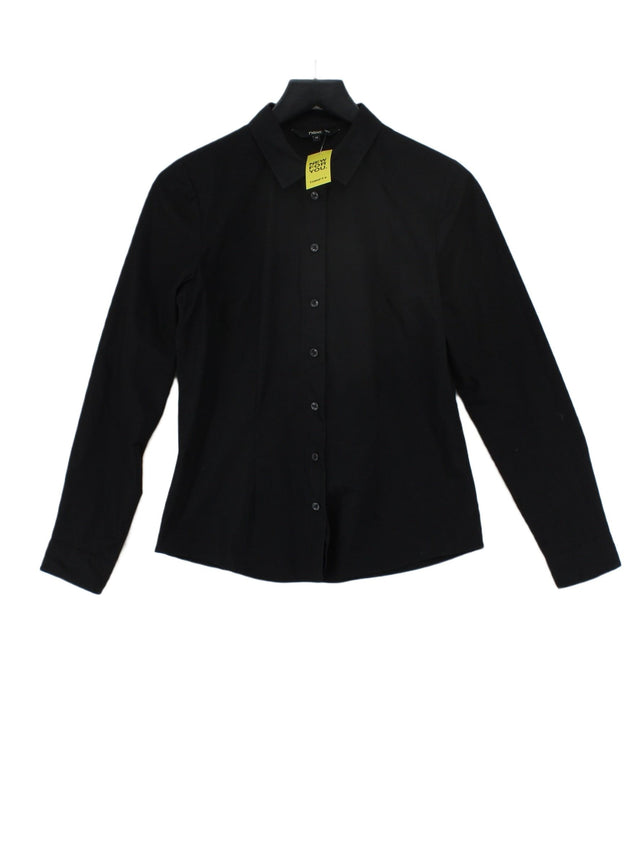 Next Women's Shirt UK 10 Black Polyester with Cotton