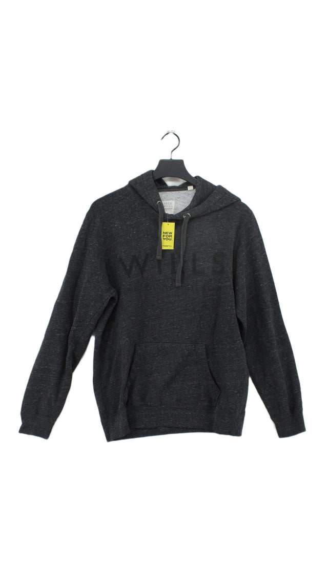Jack Wills Men's Hoodie S Grey Cotton with Polyester