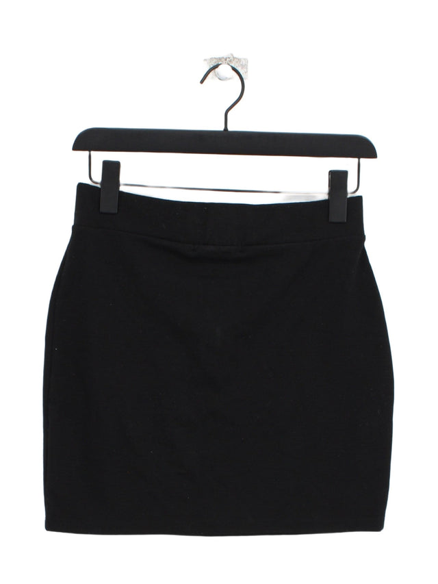 Pull&Bear Women's Mini Skirt L Black Polyester with Viscose