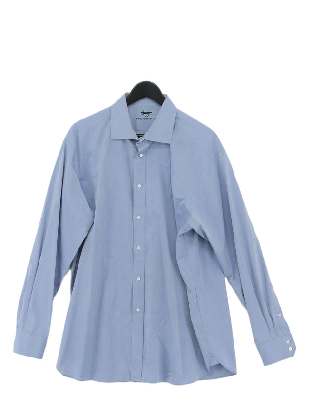 Paul Costelloe Men's Shirt Chest: 48 in Blue 100% Cotton