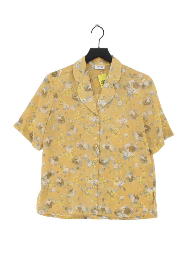 Viyella Women's Shirt UK 8 Yellow 100% Polyester