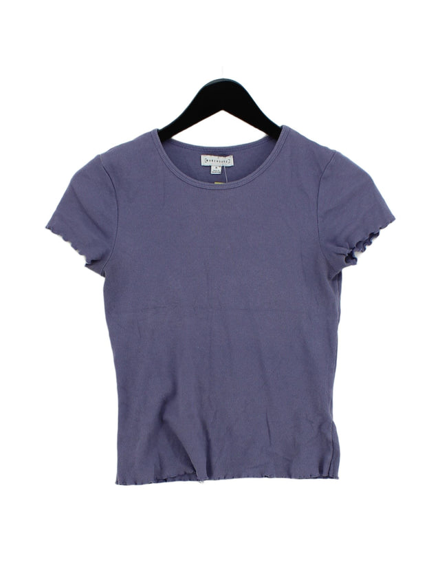Warehouse Women's Top UK 8 Purple Cotton with Elastane