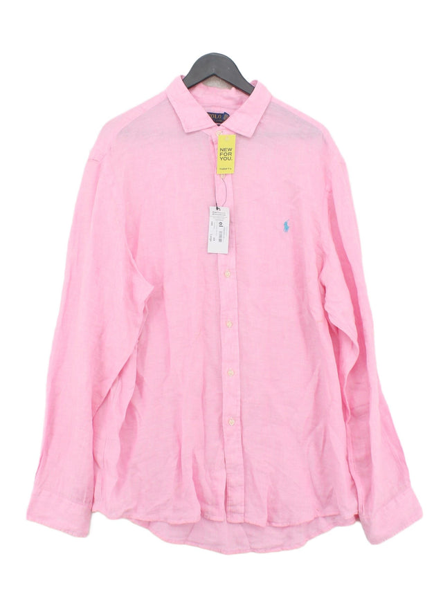 Ralph Lauren Men's Shirt XXL Pink 100% Linen