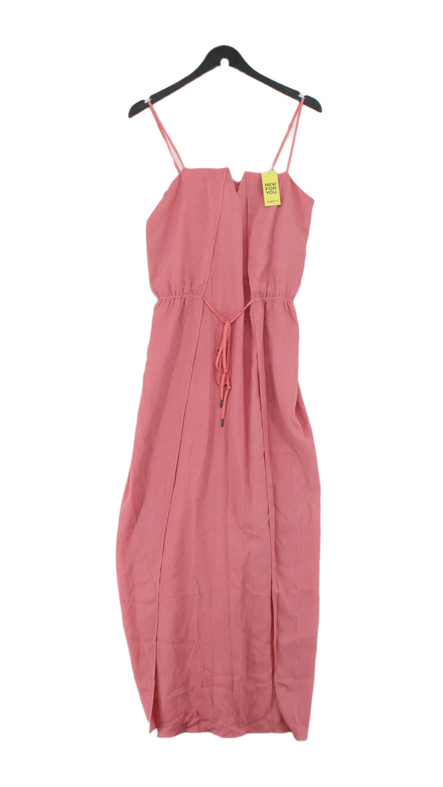 Halston Women's Maxi Dress S Pink Silk with Polyester