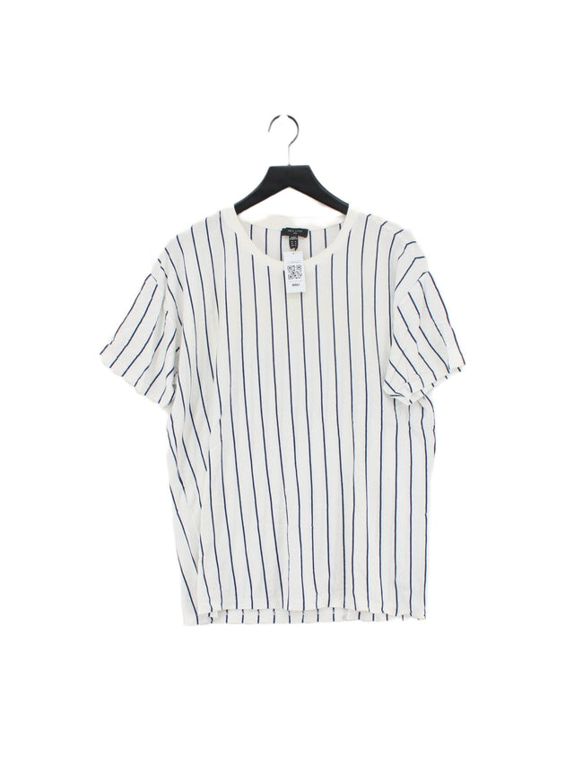 New Look Men's T-Shirt M White Cotton with Elastane