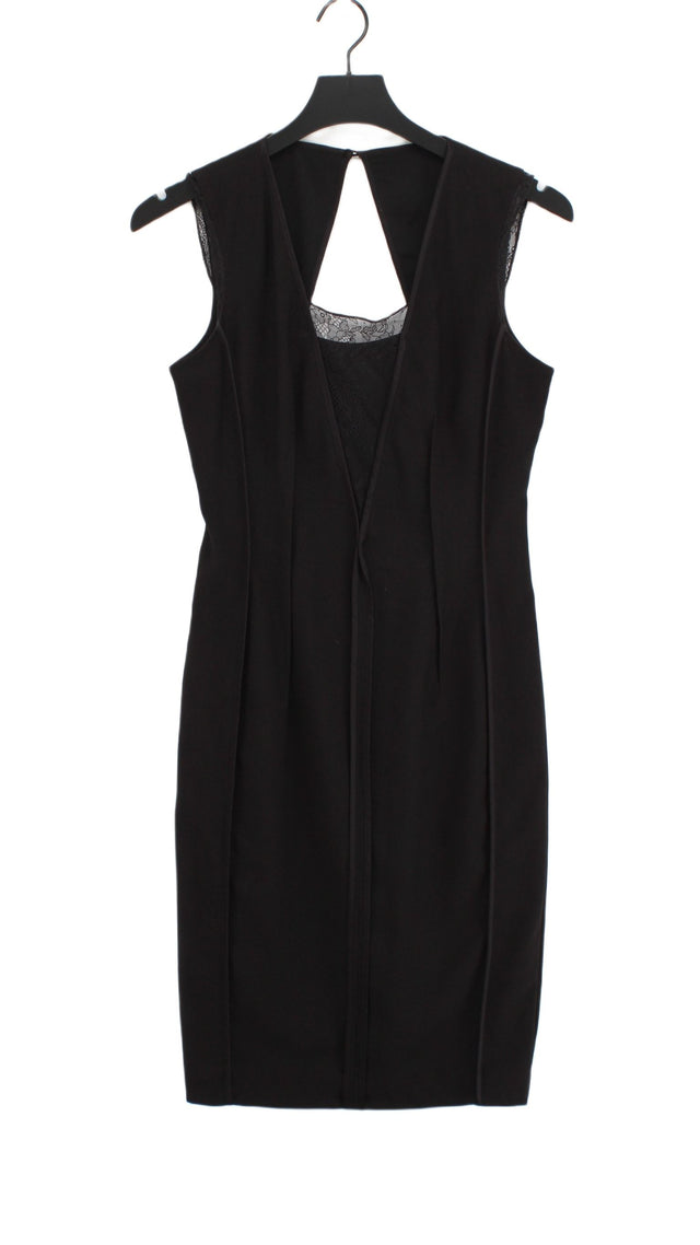 Reiss Women's Midi Dress UK 10 Black Polyester with Elastane, Viscose
