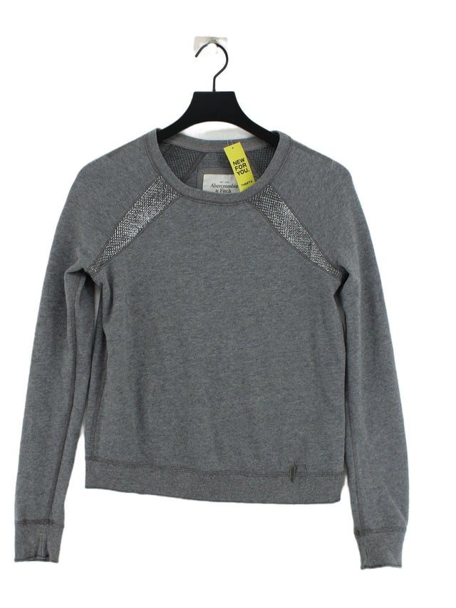 Abercrombie & Fitch Women's Jumper S Grey Cotton with Polyester