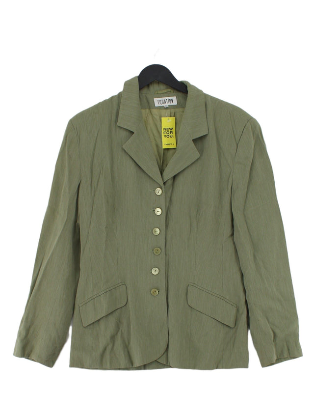 Equation Women's Blazer UK 12 Green Viscose with Other, Polyester
