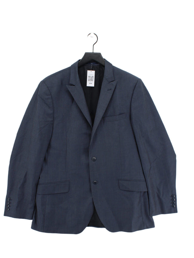 Paul Costelloe Men's Blazer Chest: 42 in Blue Wool with Polyester