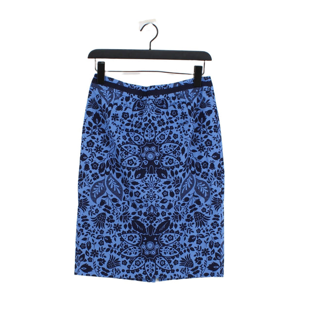 Boden Women's Midi Skirt UK 10 Blue Cotton with Elastane, Polyester