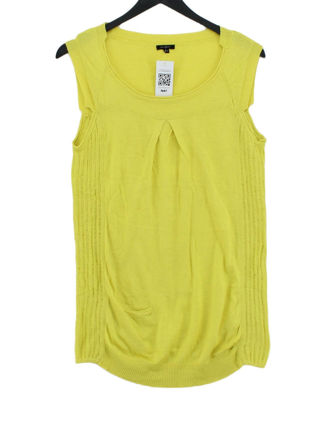 Full Circle Women's T-Shirt UK 10 Yellow Viscose with Cotton