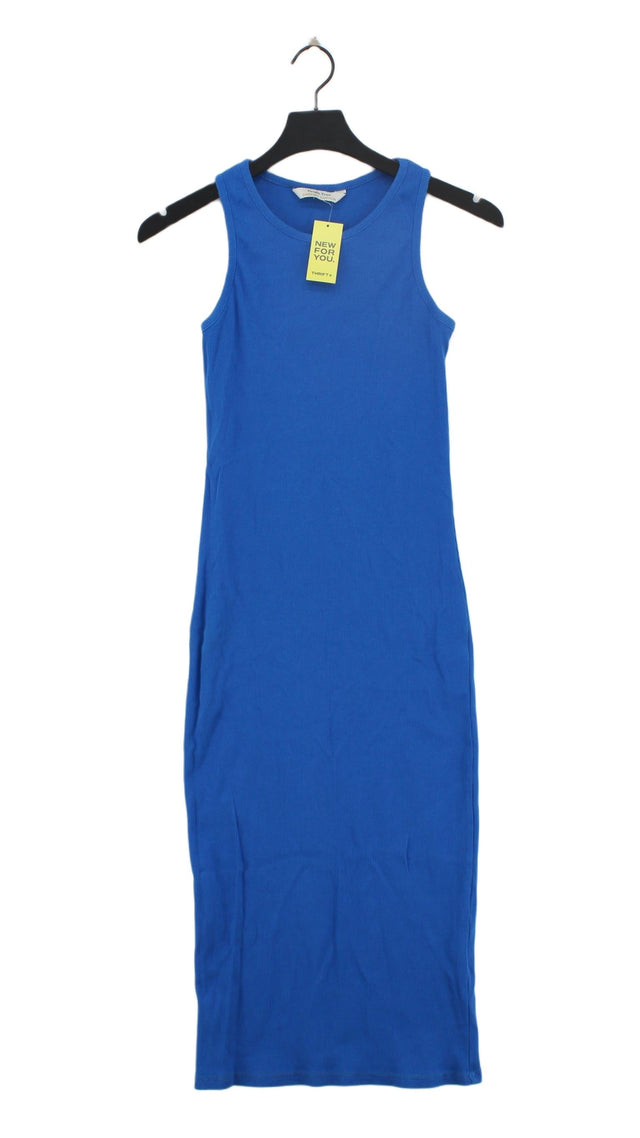 People Tree Women's Midi Dress XXS Blue Cotton with Elastane