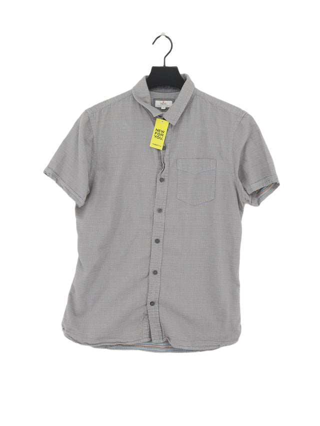 Next Men's Shirt M Grey 100% Cotton